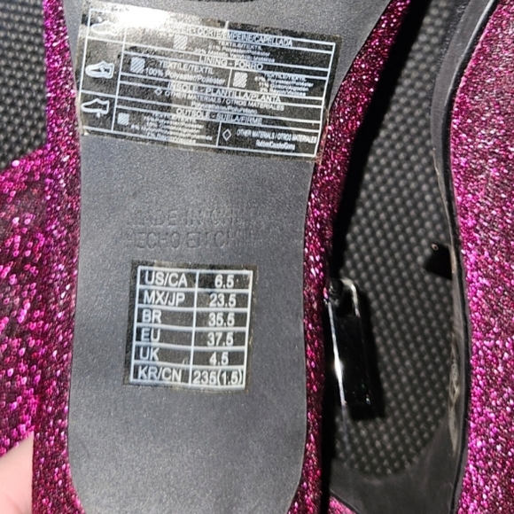 Pink/black shimmer metallic ankle booties NWOT Size 6.5 - Picture 4 of 12